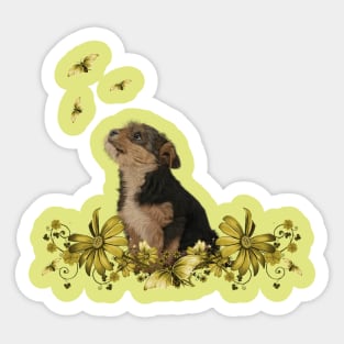 Cute yorkshire terrier Sticker